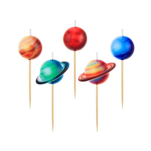 Spațiu Planet Lumânare de Tort Planetă, Set de 5 Lumânări