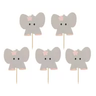 Animale Pink Set de 10 bețe decorative elefant