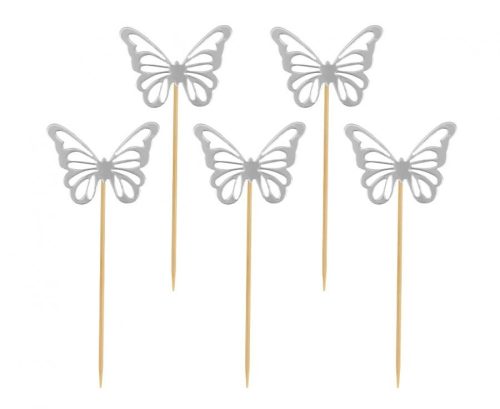Fluture Silver băț decorativ 12 buc