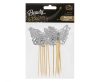 Fluture Silver băț decorativ 12 buc