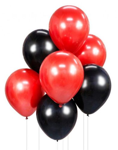 Colorat Red-Black balon, balon set de 7 bucăți 12 inch (30cm)