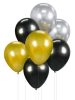Colorat Gold-Silver-Black balon, balon set de 7 bucăți 12 inch (30cm)