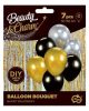 Colorat Gold-Silver-Black balon, balon set de 7 bucăți 12 inch (30cm)
