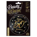 La mulți ani B&C Gold Balon folie Happy Birthday 50, 36 cm