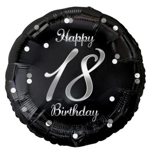 Happy Birthday 18 B&C Silver balon folie 36 cm