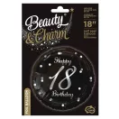 La mulți ani B&C Silver Happy Birthday 18 balon folie 36 cm