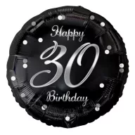   La mulți ani B&C Silver Happy Birthday balon din folie 30 cm