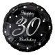 La mulți ani B&C Silver Happy Birthday balon din folie 30 cm
