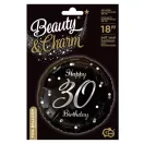 La mulți ani B&C Silver Happy Birthday balon din folie 30 cm