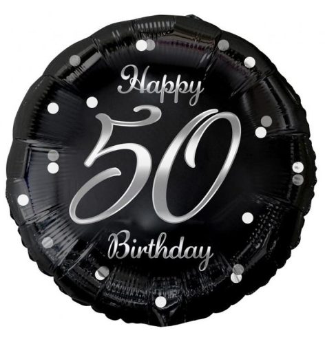 Happy Birthday 50 B&C Silver balon folie 36 cm