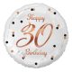 La mulți ani B&C White Balon Happy Birthday 30 folie 36 cm