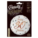 La mulți ani B&C White Happy Birthday 30 baloane folie 36 cm