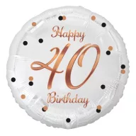La mulți ani B&C White Happy Birthday balon folie 40 36 cm