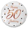 La mulți ani B&C White Happy Birthday 50 balon folie 36 cm