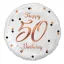 La mulți ani B&C White Happy Birthday 50 baloane folie 36 cm