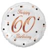 La mulți ani B&C White Happy Birthday 60 balon folie 36 cm