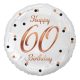 La mulți ani B&C White Happy Birthday 60 balon folie 36 cm