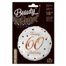 La mulți ani B&C White Happy Birthday 60 balon folie 36 cm
