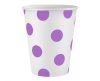 Violet Lavender Polka Dots hârtie pahar 6 buc 250 ml