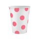Roz Pink Polka Dots hârtie pahar 6 buc 250 ml