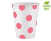 Roz Pink Polka Dots hârtie pahar 6 buc 250 ml