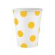 Galbenă Yellow Polka Dots hârtie pahar 6 buc 250 ml