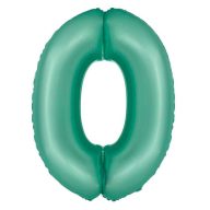 Numere Mint Mat Balon din folie cu cifra 0 menta 76 cm