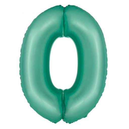 Numere Mint Mat Balon din folie cu cifra 0 menta 76 cm