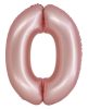 Roz 0 Light Pink Mat număr balon folie 76 cm