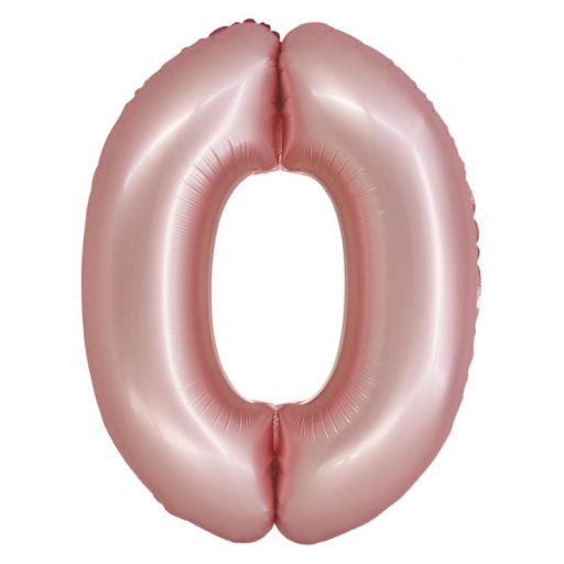 Numere Light Pink Mat Balon din folie roz numărul 0 76 cm