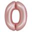 Numere Light Pink Mat Balon din folie roz numărul 0 76 cm
