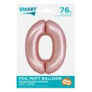 Numere Light Pink Mat Balon din folie roz numărul 0 76 cm