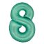 Numere Mint Mat Balon din folie mintă cu numărul 8, 76 cm
