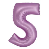   Numere Lavender Mat Balon din folie numărul 5 lavandă 76 cm