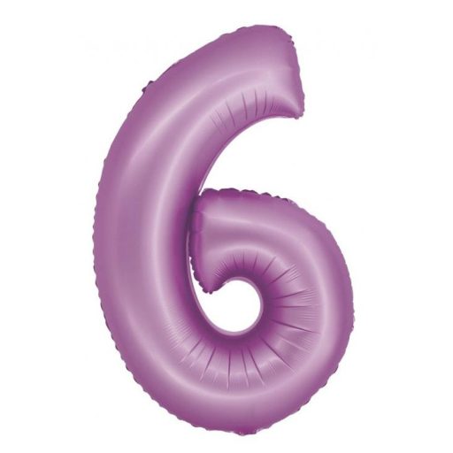 Numere Lavender Mat Balon din folie Levănțică Numărul 6 76 cm