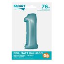 Numere Light Blue Mat Balon folie numărul 1 albastru 76 cm