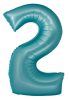 Numere Light Blue Mat Balon folie numărul 2 albastru 76 cm