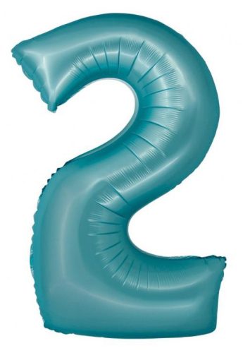 Numere Light Blue Mat Balon folie numărul 2 albastru 76 cm