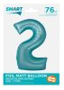 Numere Light Blue Mat Balon folie numărul 2 albastru 76 cm