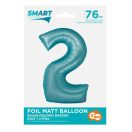 Numere Light Blue Mat Balon folie numărul 2 albastru 76 cm