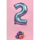 Numere Light Blue Mat Balon folie numărul 2 albastru 76 cm