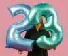 Numere Light Blue Mat Balon folie numărul 2 albastru 76 cm