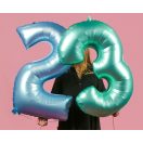 Numere Light Blue Mat Balon folie numărul 2 albastru 76 cm