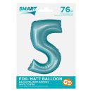 Numere Light Blue Mat Balon din folie albastru numărul 5, 76 cm