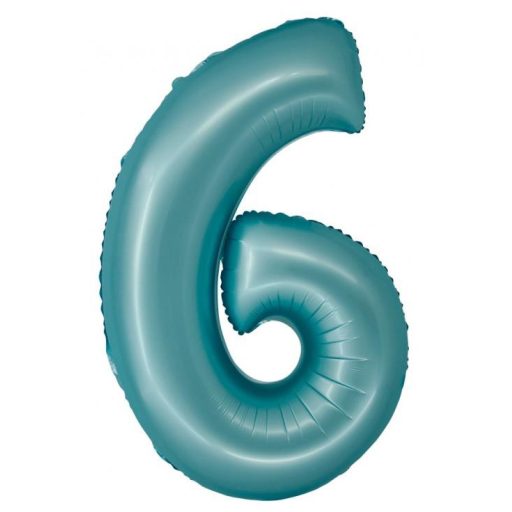 Numere Light Blue Mat Balon Foil Albastru Numărul 6 76 cm