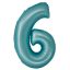 Numere Light Blue Mat Balon Foil Albastru Numărul 6 76 cm