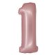 Pink 1 Light Pink Mat număr balon folie 76 cm