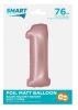Numere Light Pink Mat Balon folie roz nr. 1 76 cm