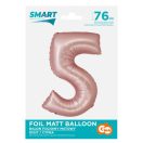 Numere Light Pink Mat Balon folie roz numărul 5 de 76 cm