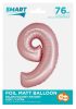 Numere Light Pink Mat Balon folie roz numărul 9 76 cm